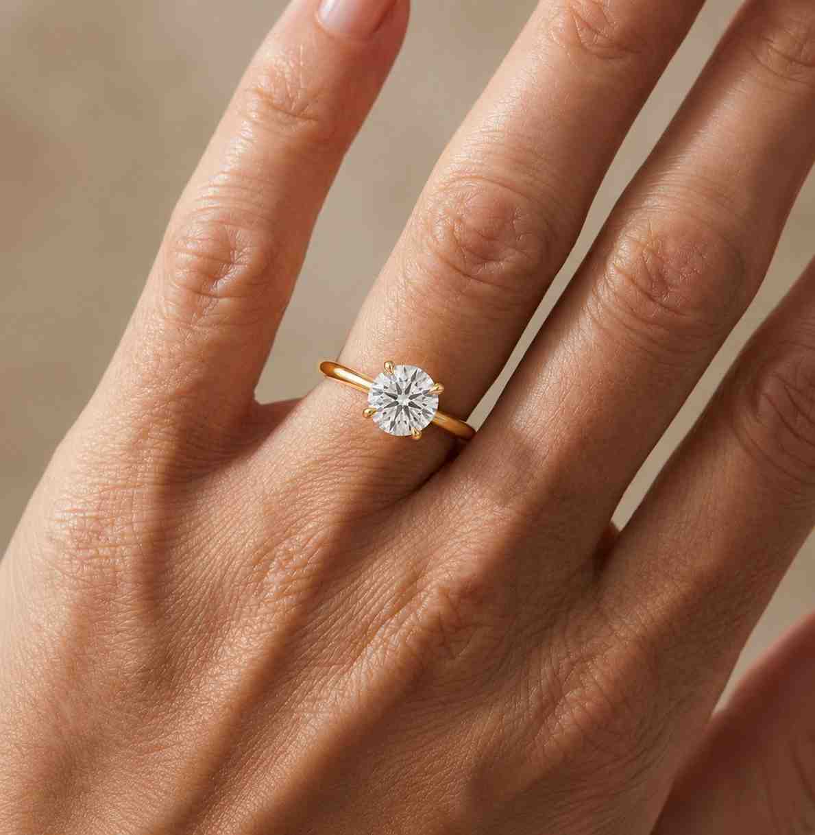 0.80 CT Round Cut Lab Grown Diamond Solitaire Engagement Ring