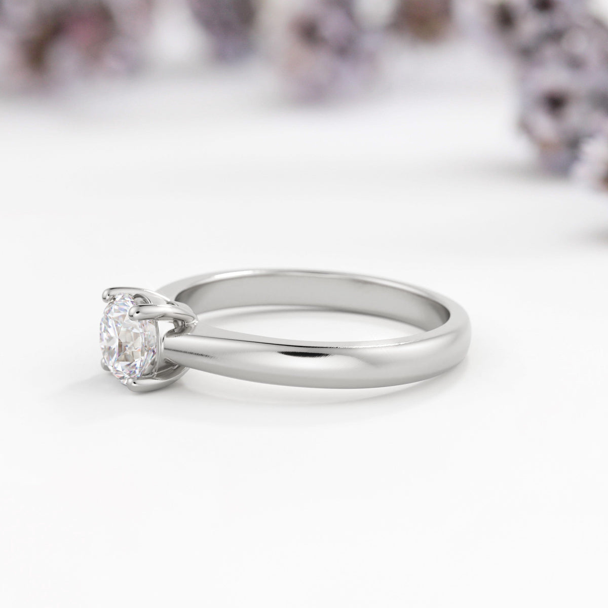 Round Solitaire Lab Diamond Engagement Ring