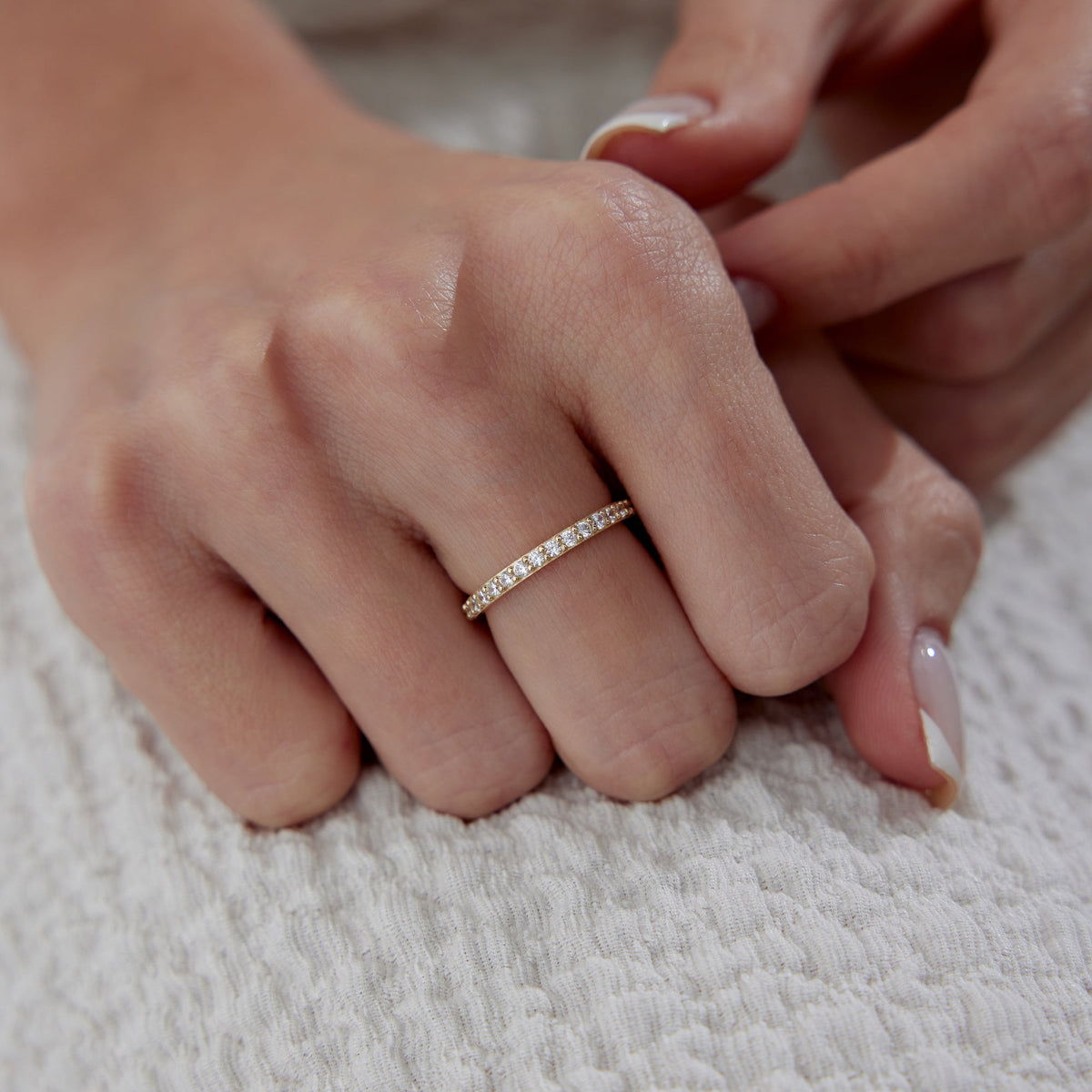14K Gold Eternity Band Ring
