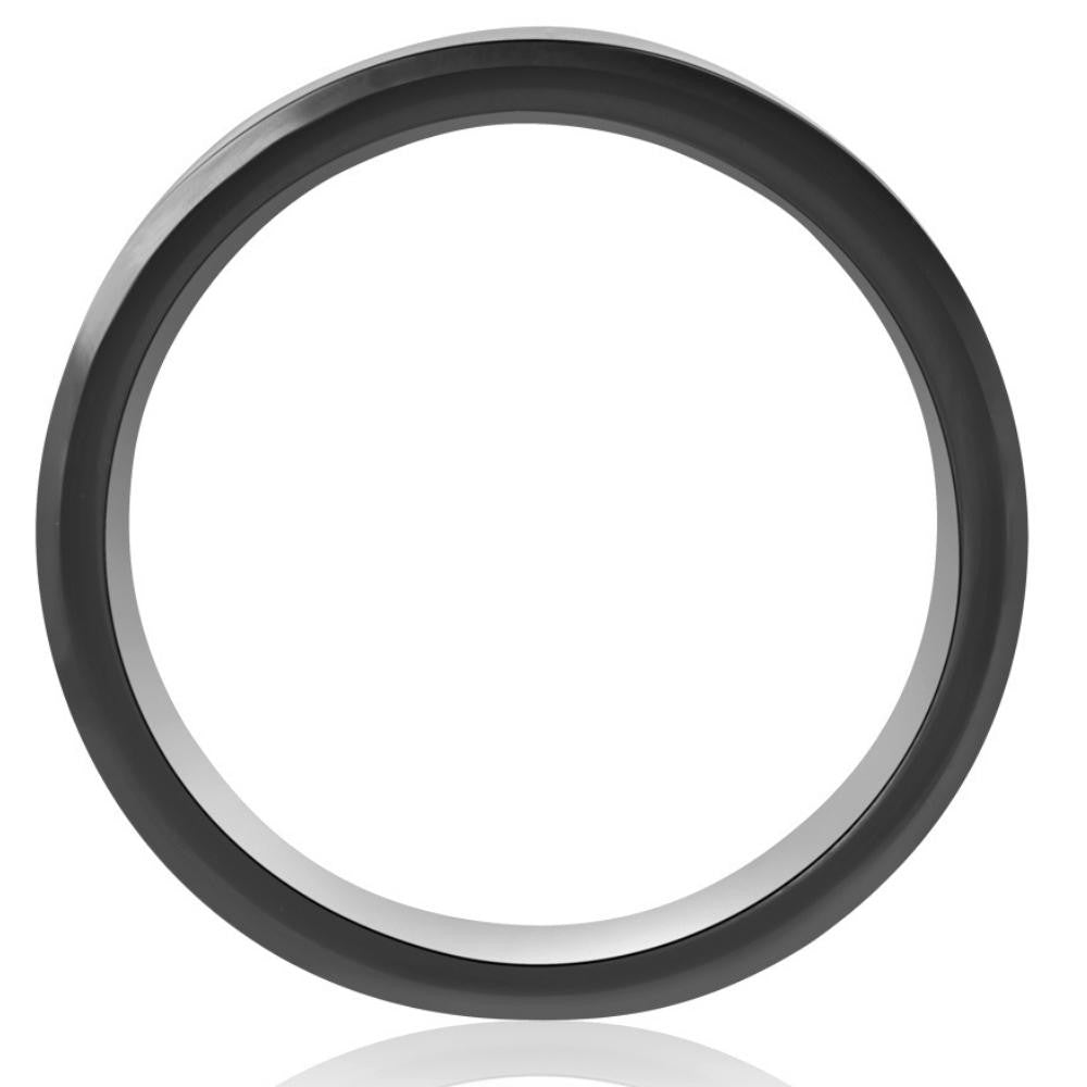 Men's Black & Gold Plated Tungsten 8mm Lab Created Diamond Wedding Band