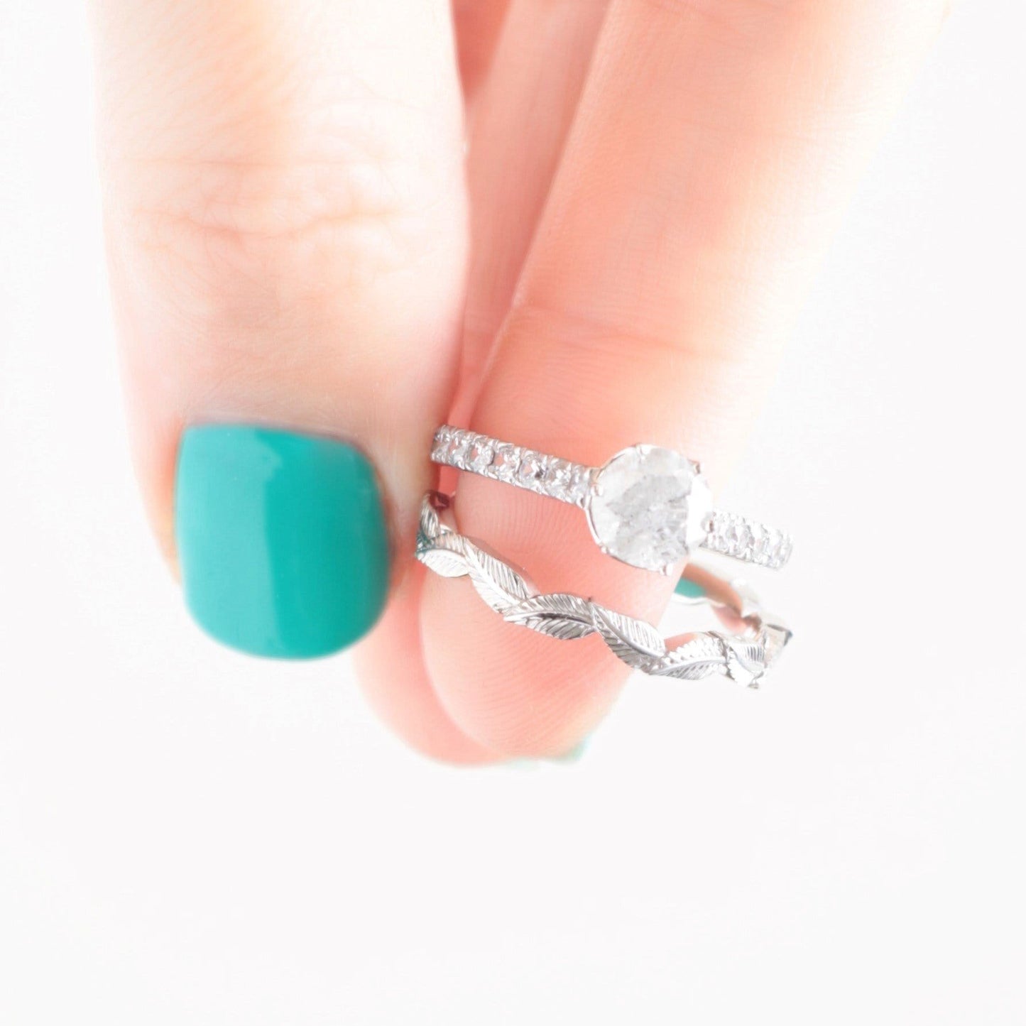 Salt and Pepper Diamond Engagement Ring