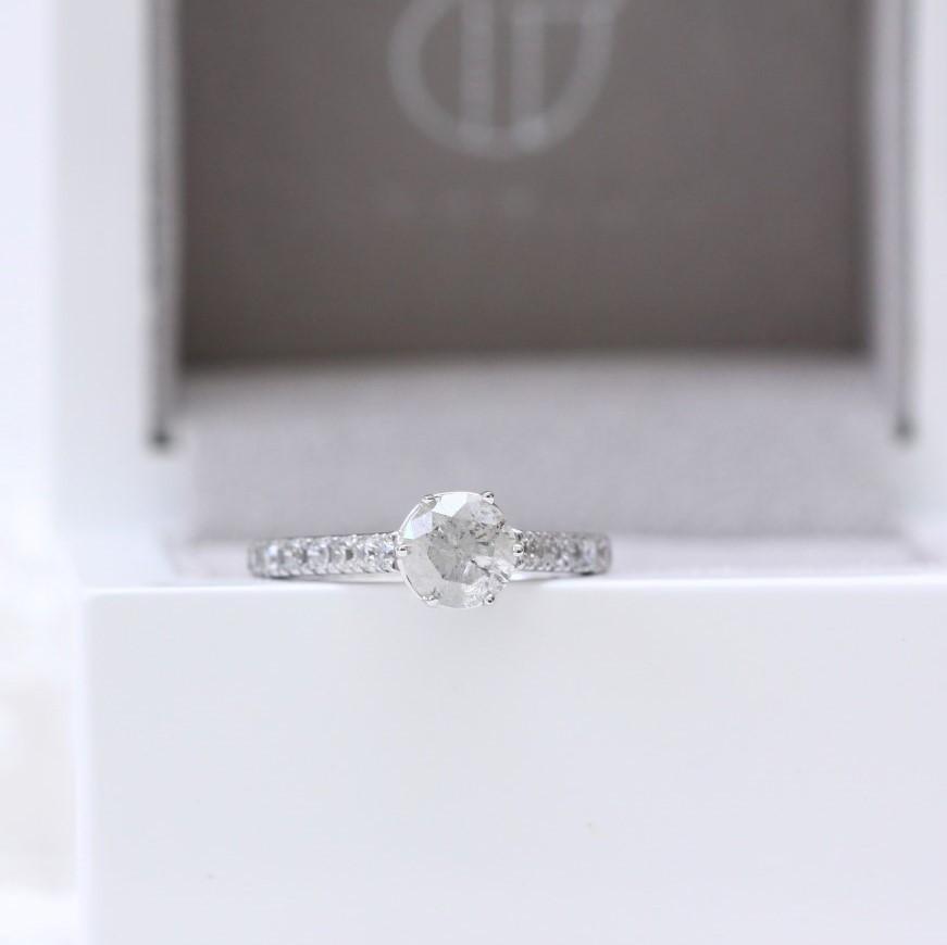 Salt and Pepper Diamond Engagement Ring