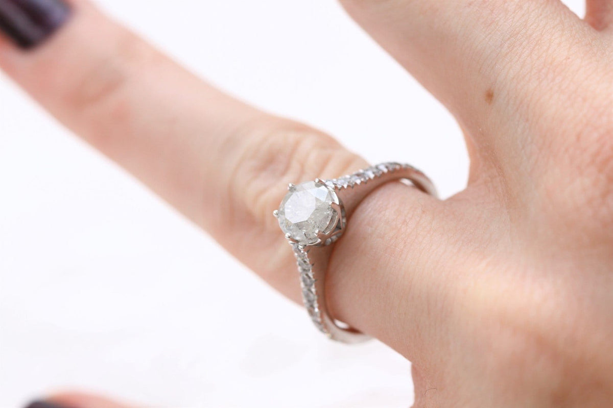 Salt and Pepper Diamond Engagement Ring