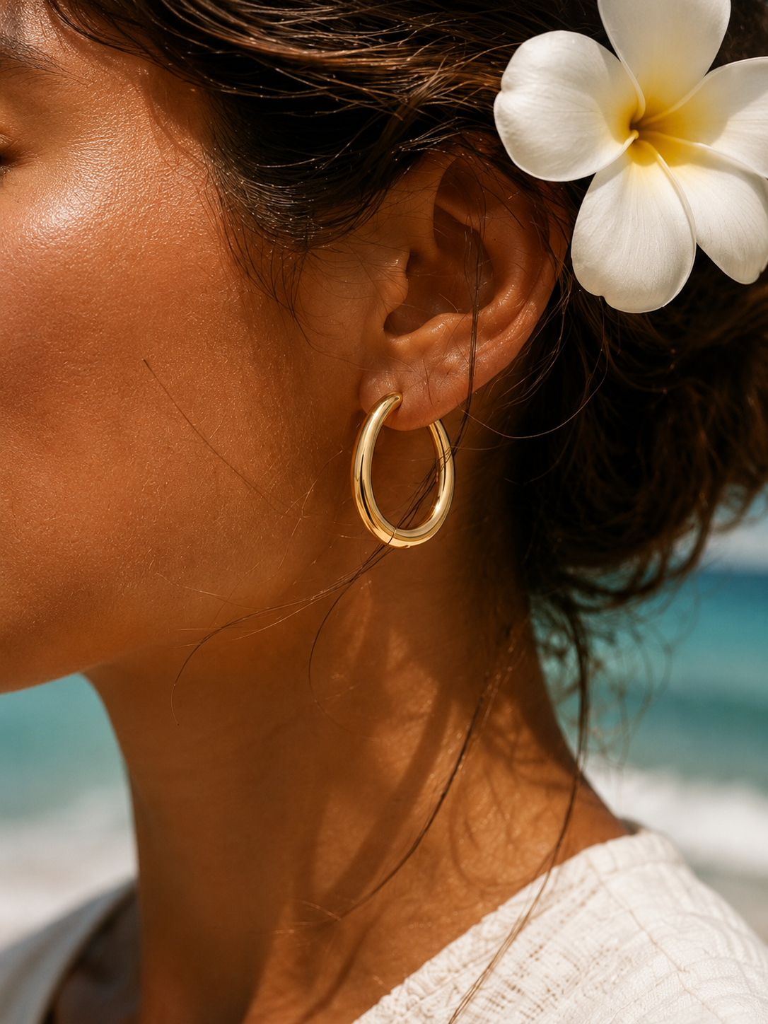 Boucles d'Oreilles Zano | Créoles Ovales Dorées – Univers Tropical