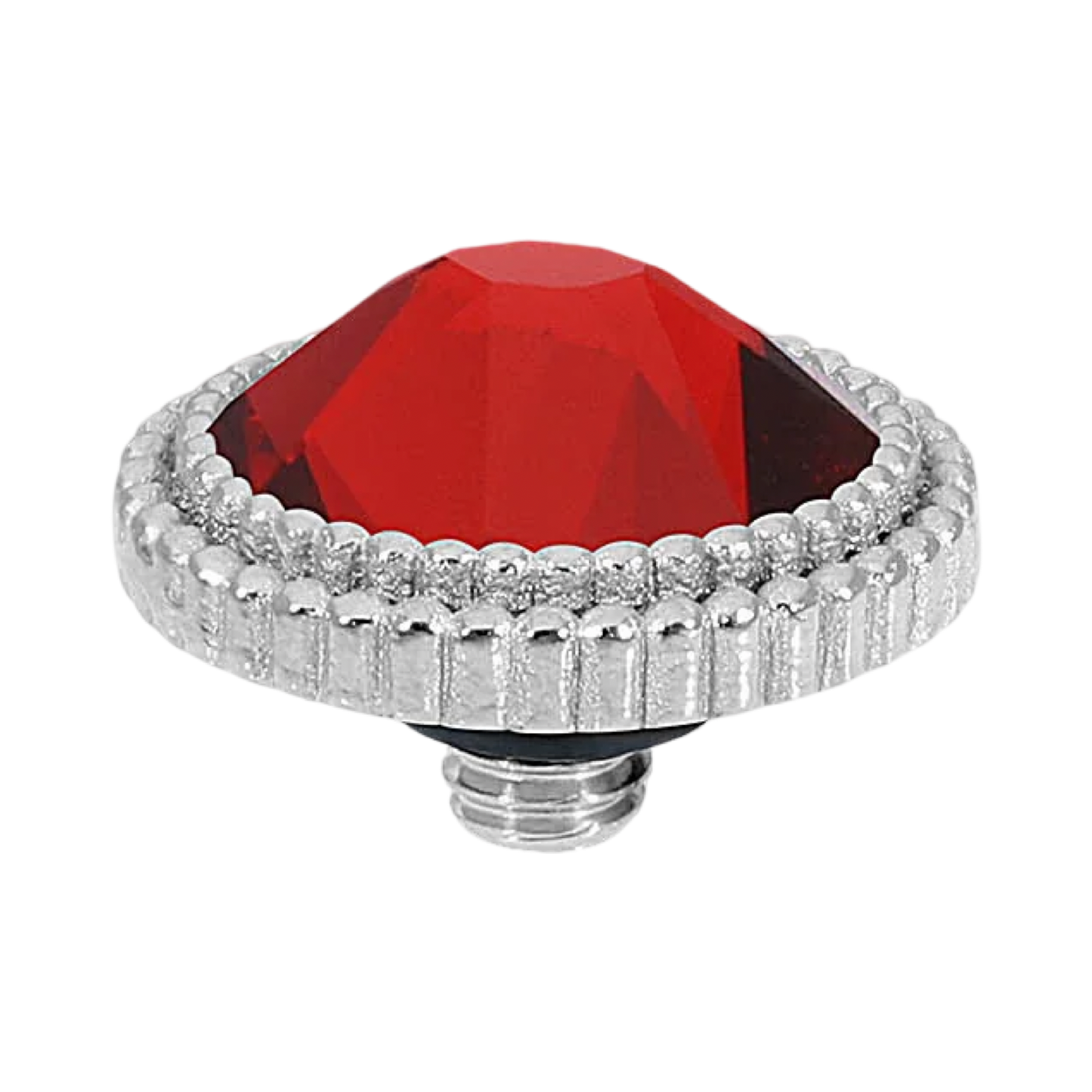 QUDO Flat Fabero Top Silver | Red & Orange Crystal Collection