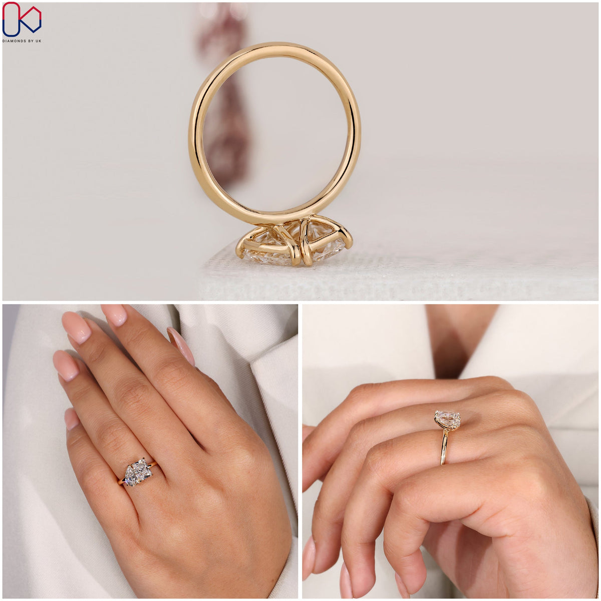Radiant and Pear Cut Toi Et Moi Ring