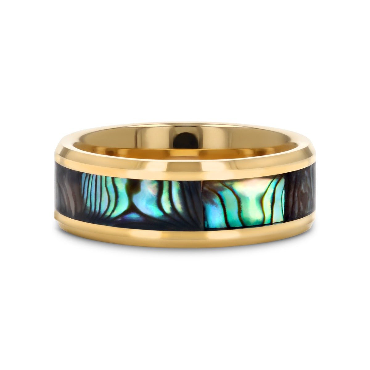 SHORELINE | Gold-Plated Tungsten Ring, Mother of Pearl Inlay