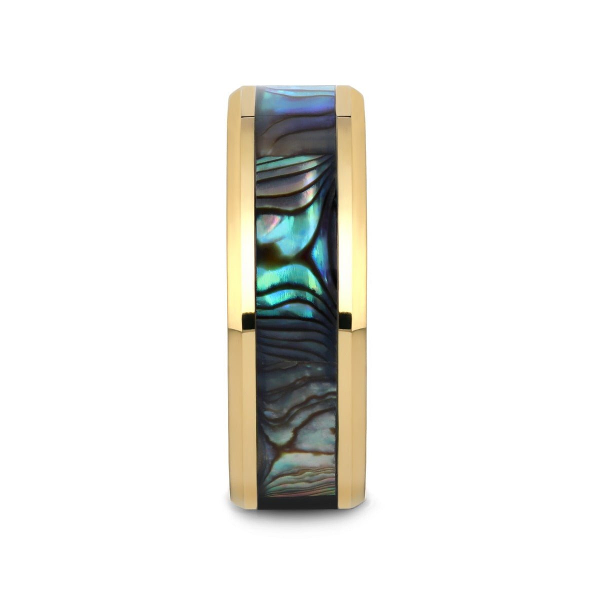 SHORELINE | Gold-Plated Tungsten Ring, Mother of Pearl Inlay