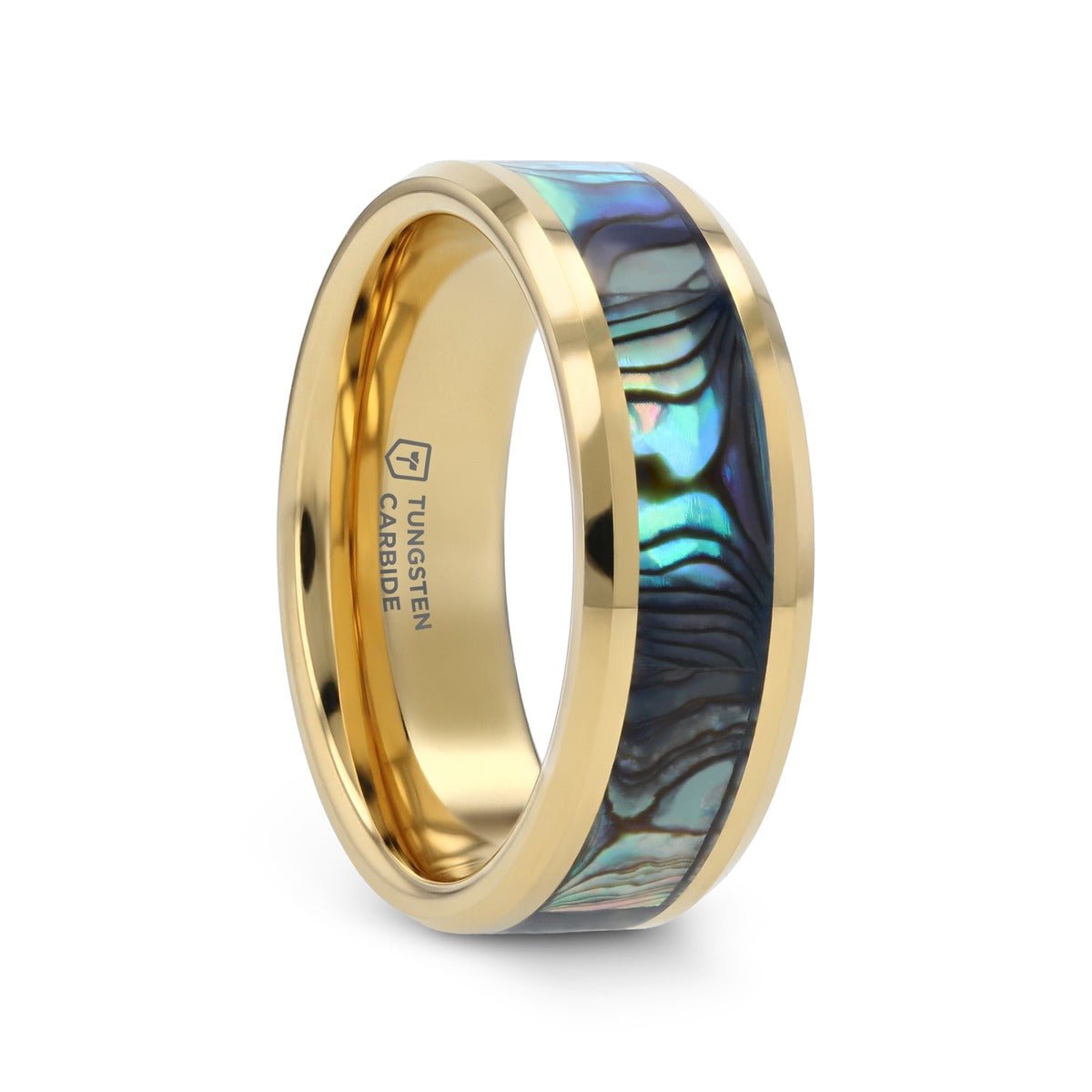 SHORELINE | Gold-Plated Tungsten Ring, Mother of Pearl Inlay