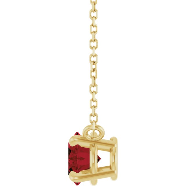 Oval Garnet Prong Set Birthstone Pendant Necklace