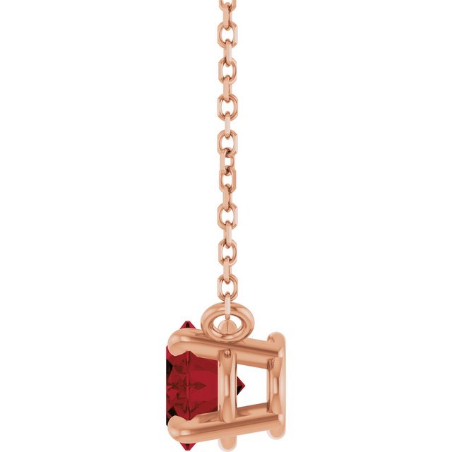 Oval Garnet Prong Set Birthstone Pendant Necklace
