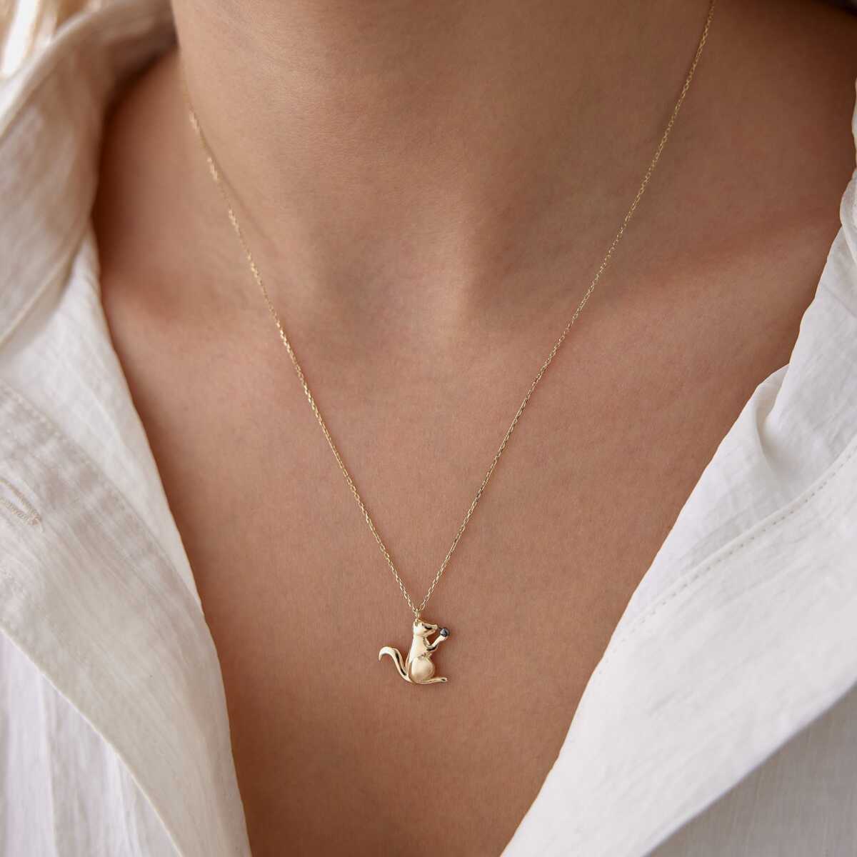 14k Gold Squirrel Necklace