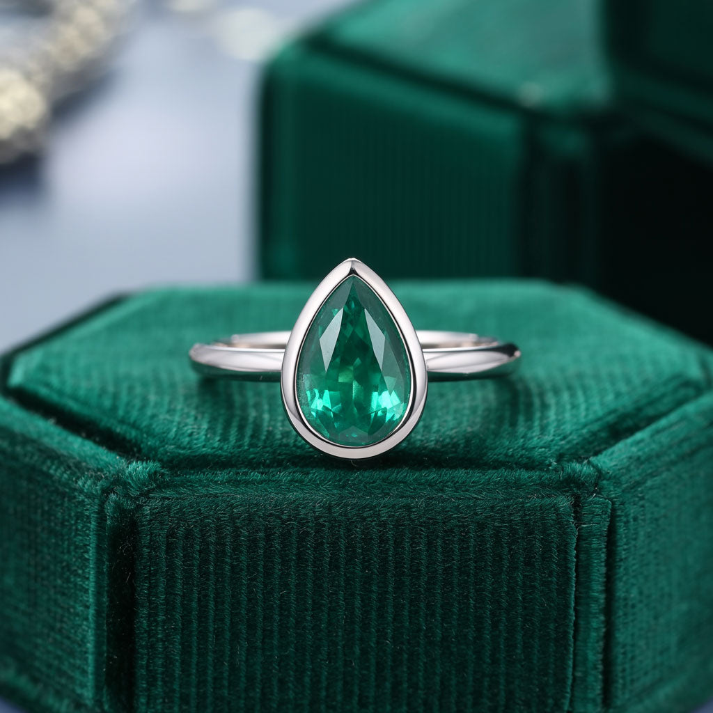 Pear Lab Grown Emerald Loose Stone