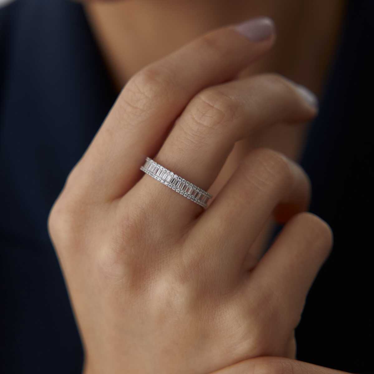 14K Gold Baguette Eternity Band Ring