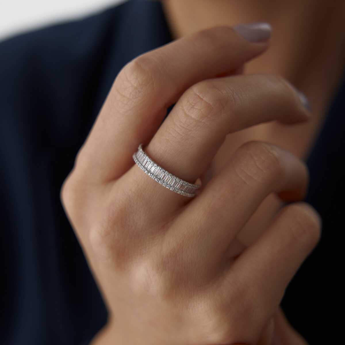 14K Gold Baguette Eternity Band Ring