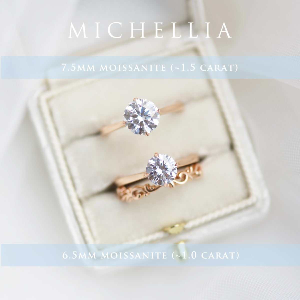[Marguerite] Victorian Lace Solitaire Engagement Ring in Diamond / Moissanite