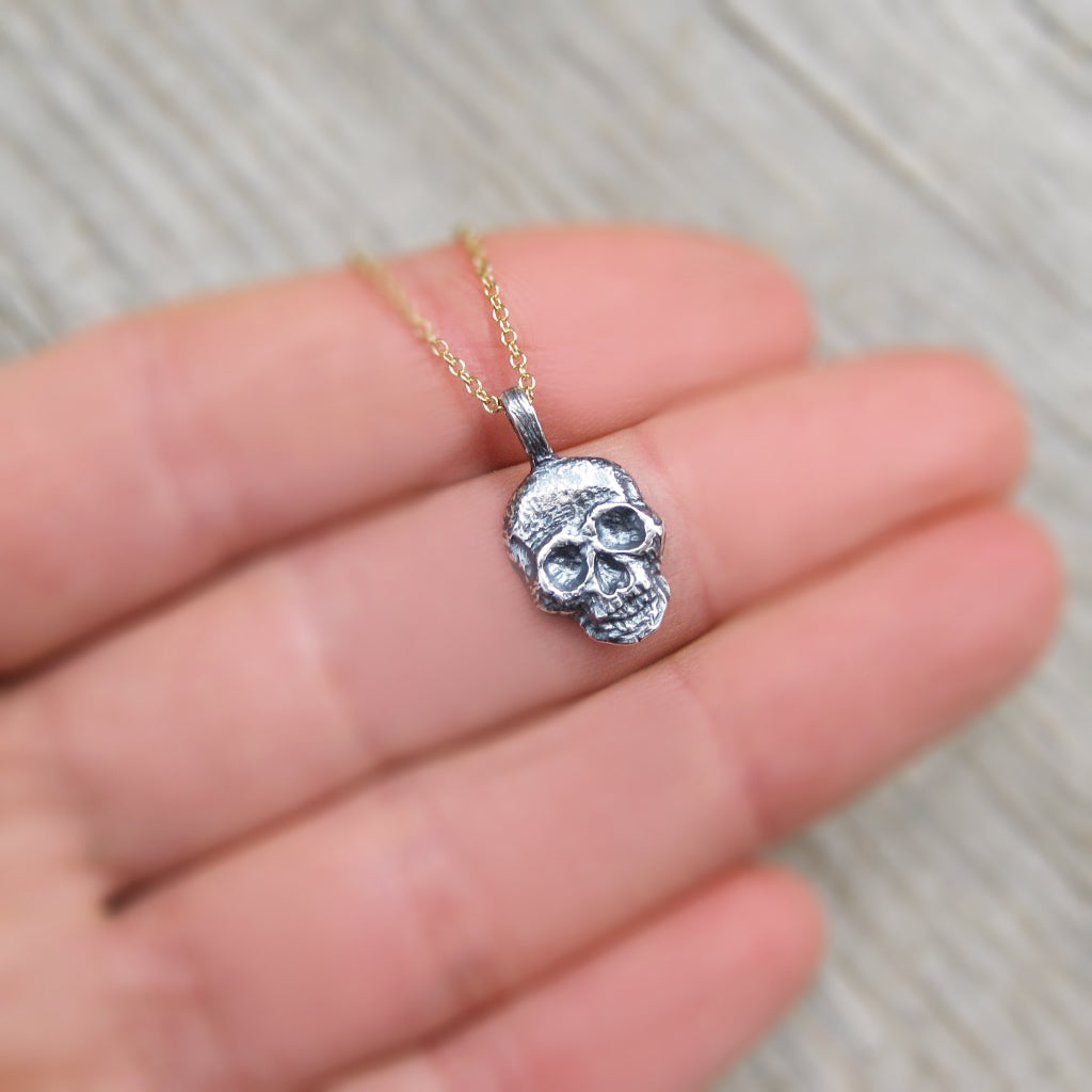 ・SKULL NECKLACE・Silver Pendant, Gold or Silver Chain (Ready to Ship)