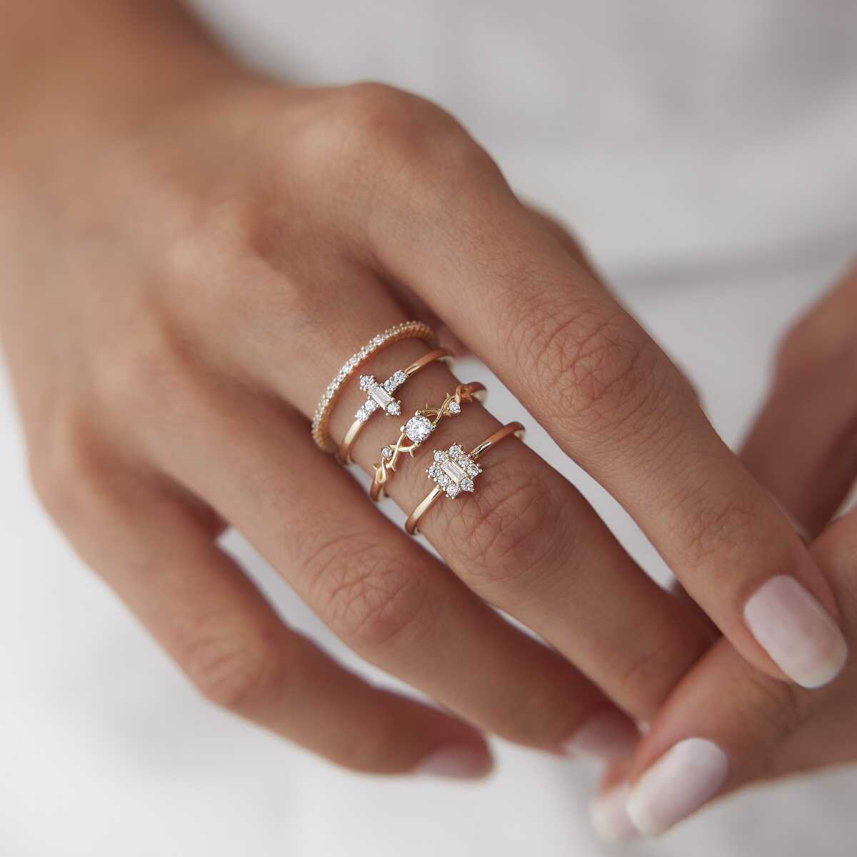 14K Gold Thin Eternity Band Ring