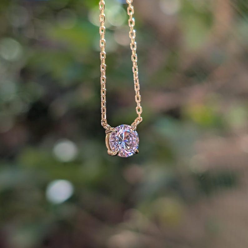 Small Round Moissanite Necklace