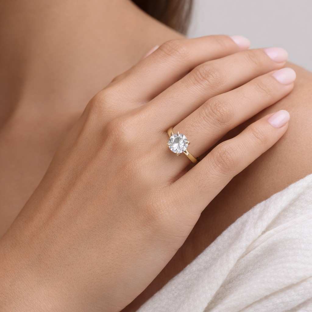 2.50 CT Round Cut Lab Grown Diamond Solitaire Engagement Ring