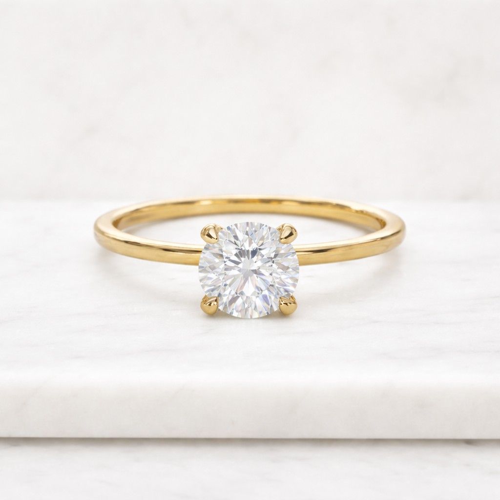 2.50 CT Round Cut Lab Grown Diamond Solitaire Engagement Ring