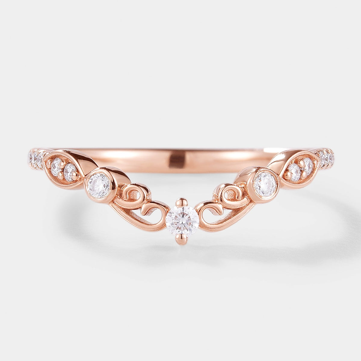 Vintage Design Chevron Wedding Band