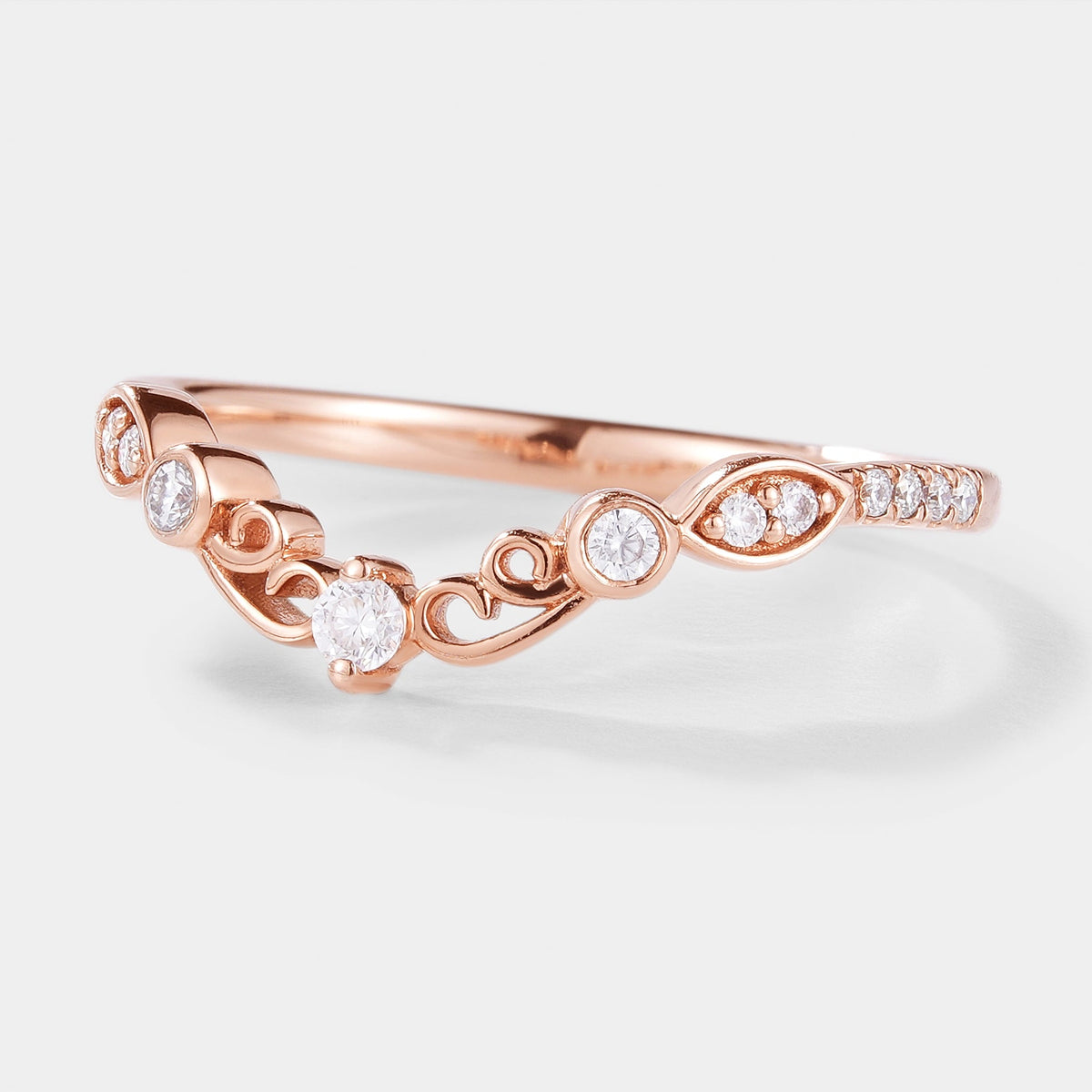 Vintage Design Chevron Wedding Band