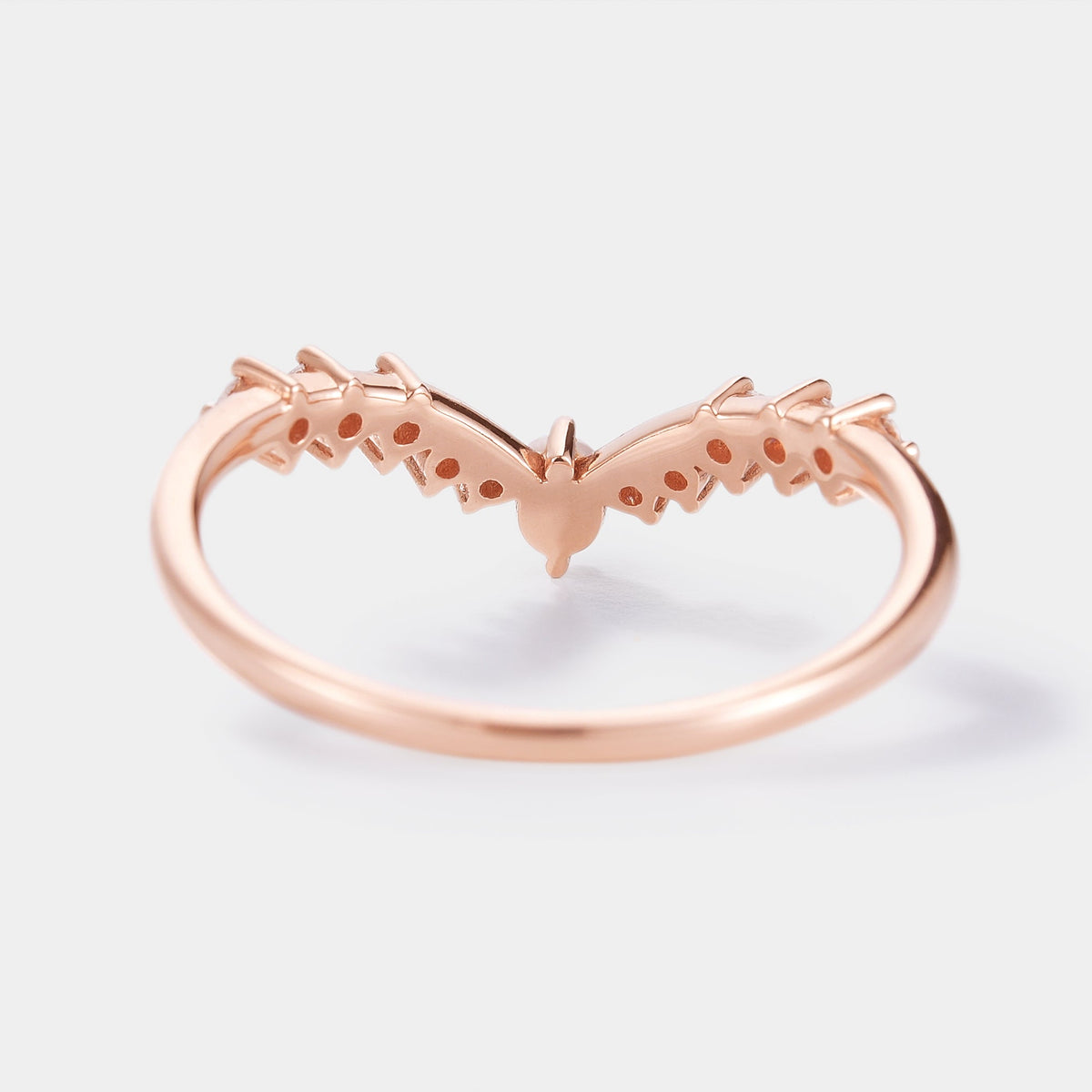 Classic Curved Wedding Band With Pearl & Moissanite