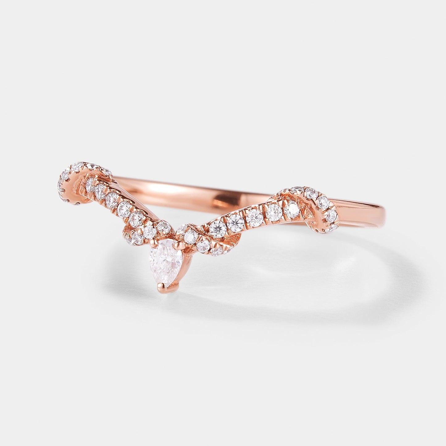 Moissanite Twisted Stacking Wedding Band