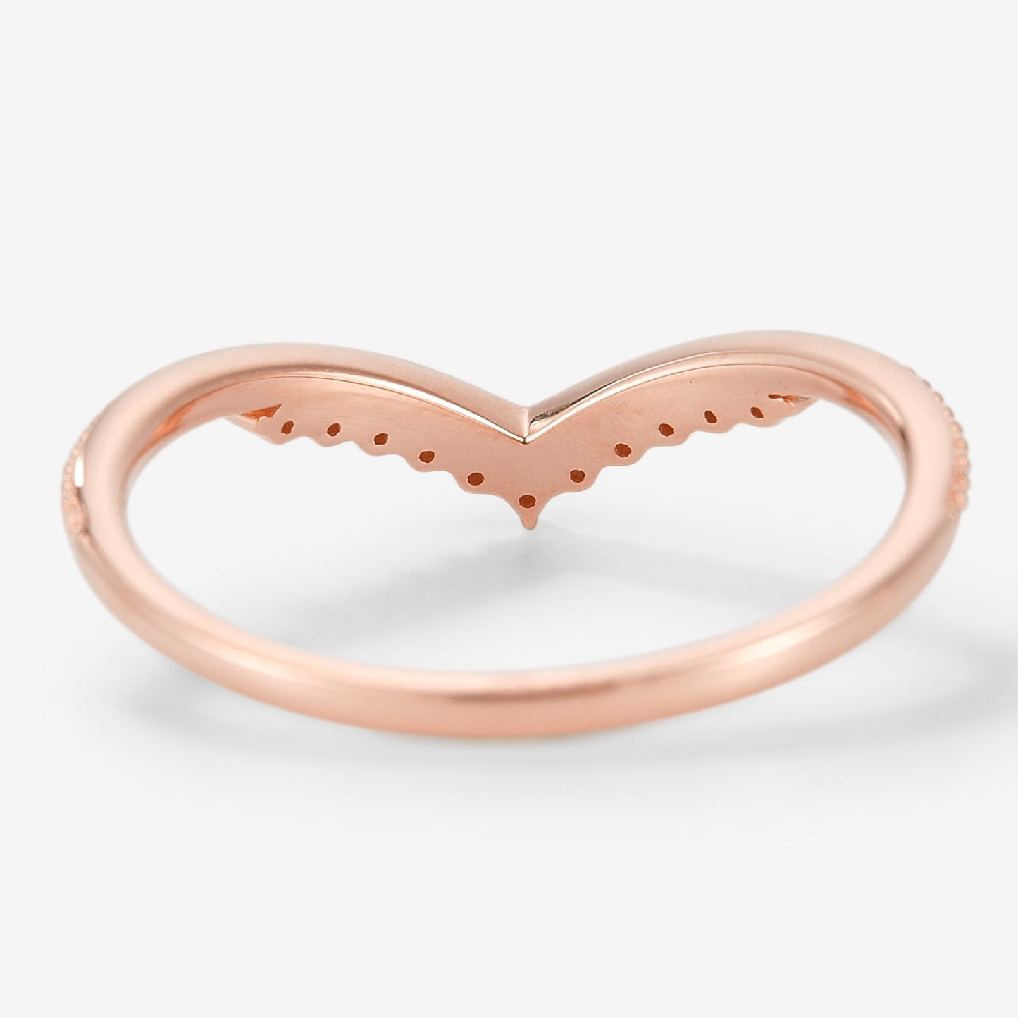 Moissanite Milgrain Edge Stackable Wedding Band