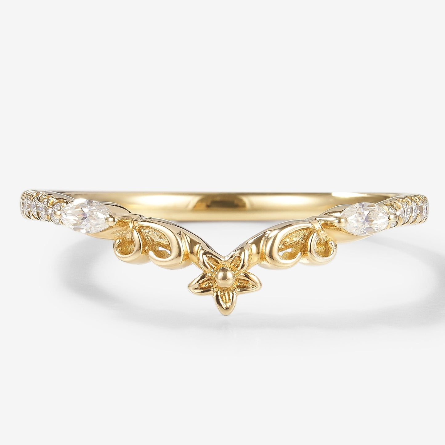 Moissanite Flora Stackable Wedding Band