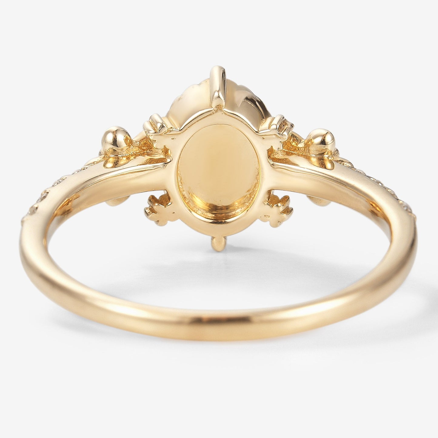 Oval Cut Natural Opal Flora Engagement Ring - Floralis