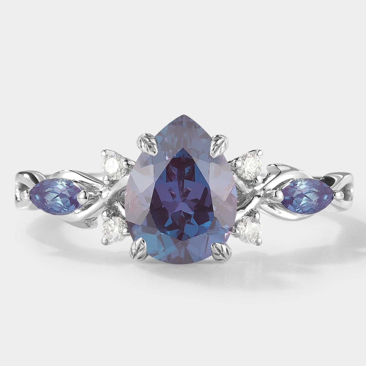 Classic Pear Cut Alexandrite Engagement Ring