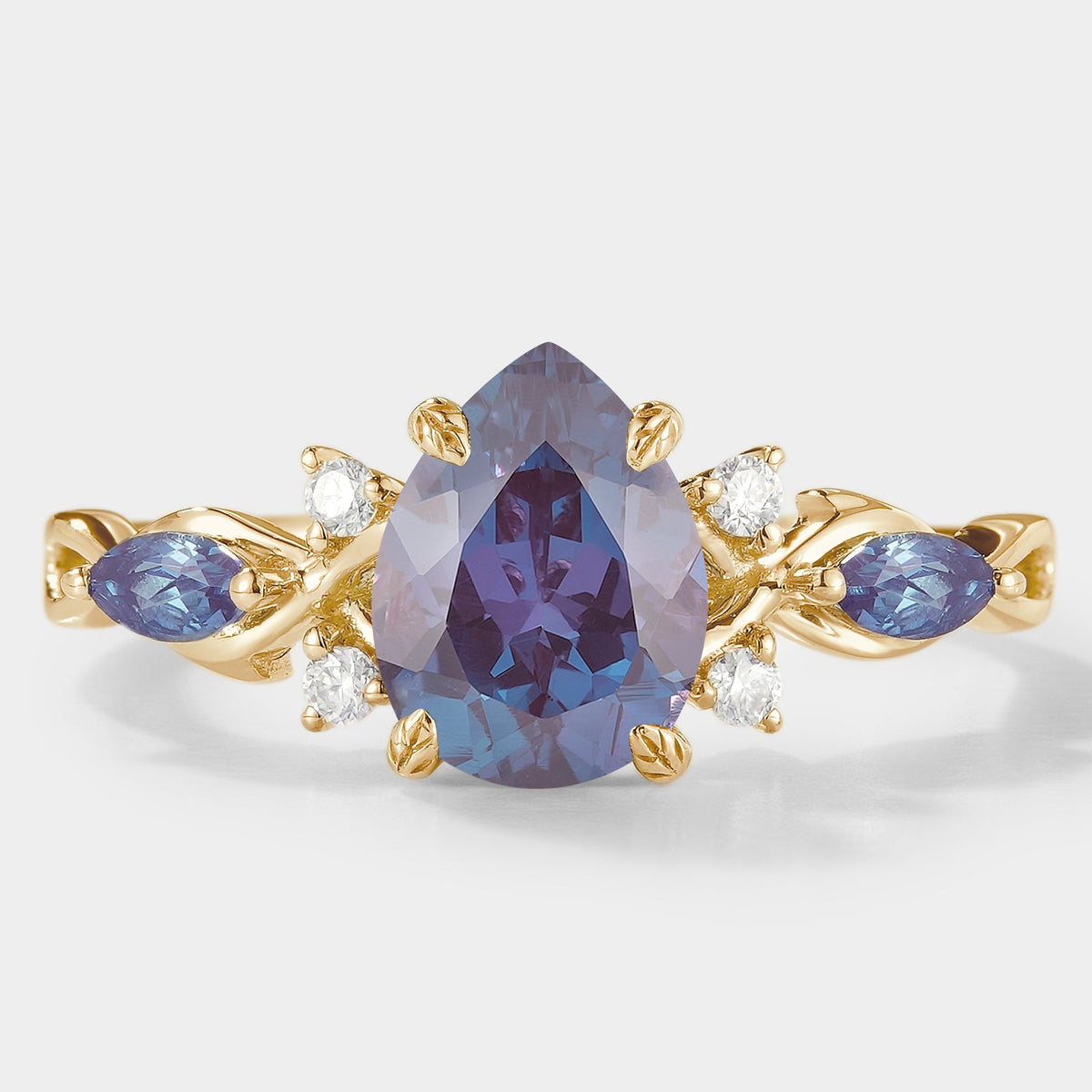 Classic Pear Cut Alexandrite Engagement Ring