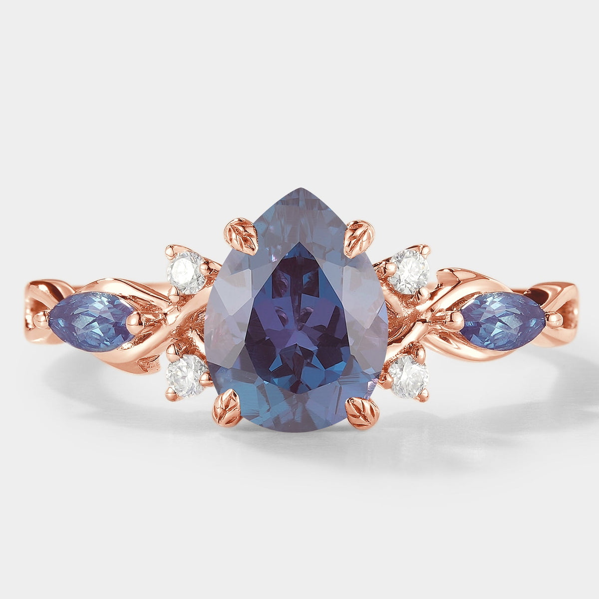 Classic Pear Cut Alexandrite Engagement Ring