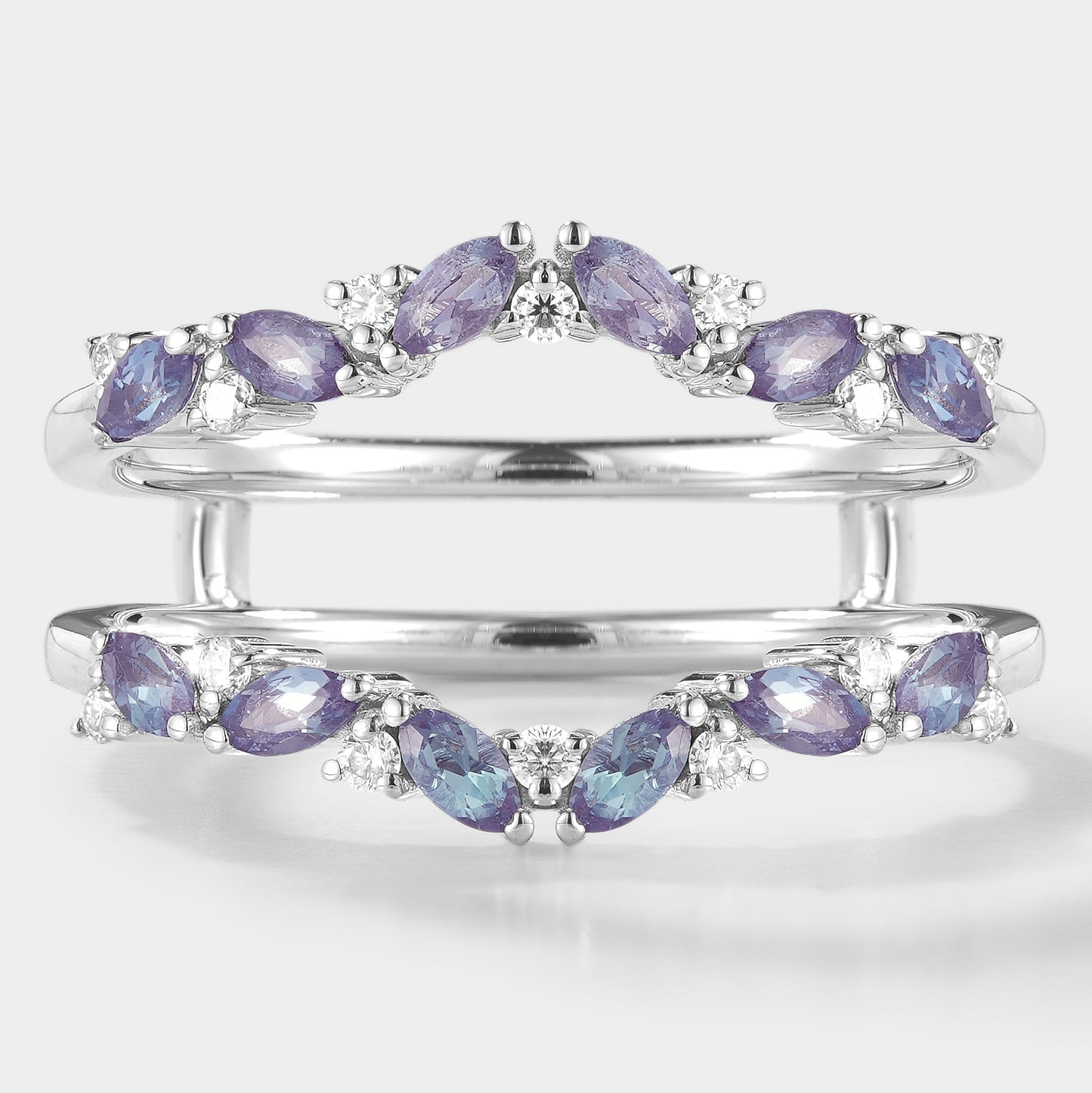 Alexandrite Enhancer Wedding Band