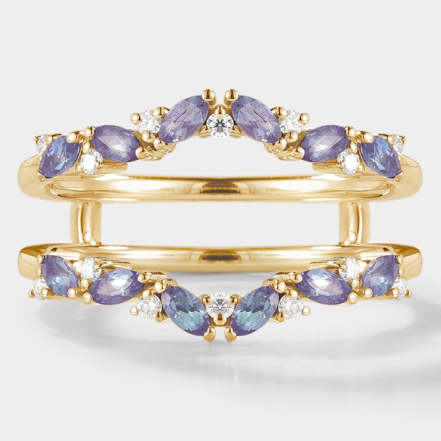 Alexandrite Enhancer Wedding Band