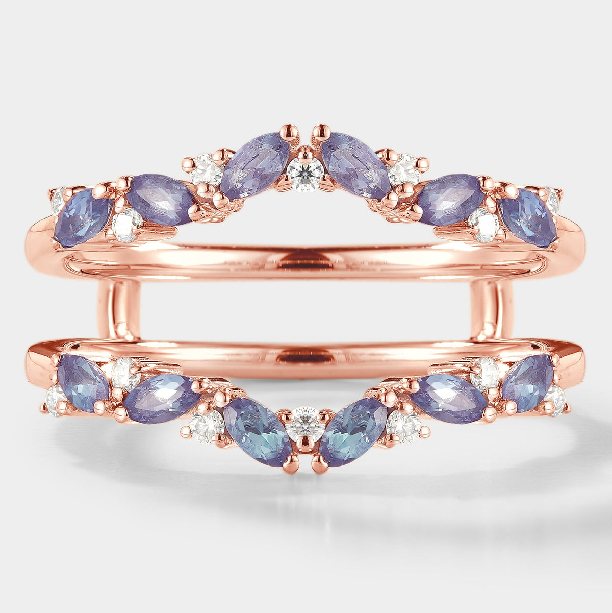 Alexandrite Enhancer Wedding Band
