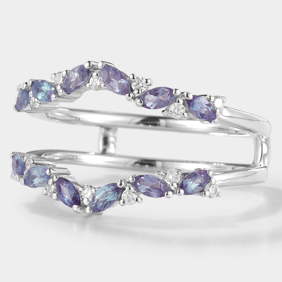 Alexandrite Enhancer Wedding Band