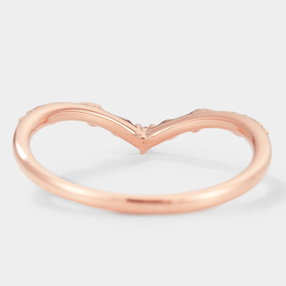 Nature Inspired V Shaped Lab-Grown Diamond Wedding Band