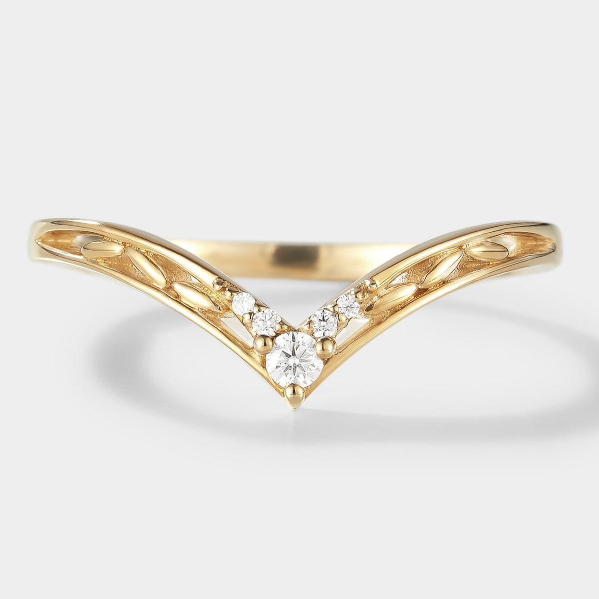 Wheat Inspired Design Chevron Stackable Wedding Band
