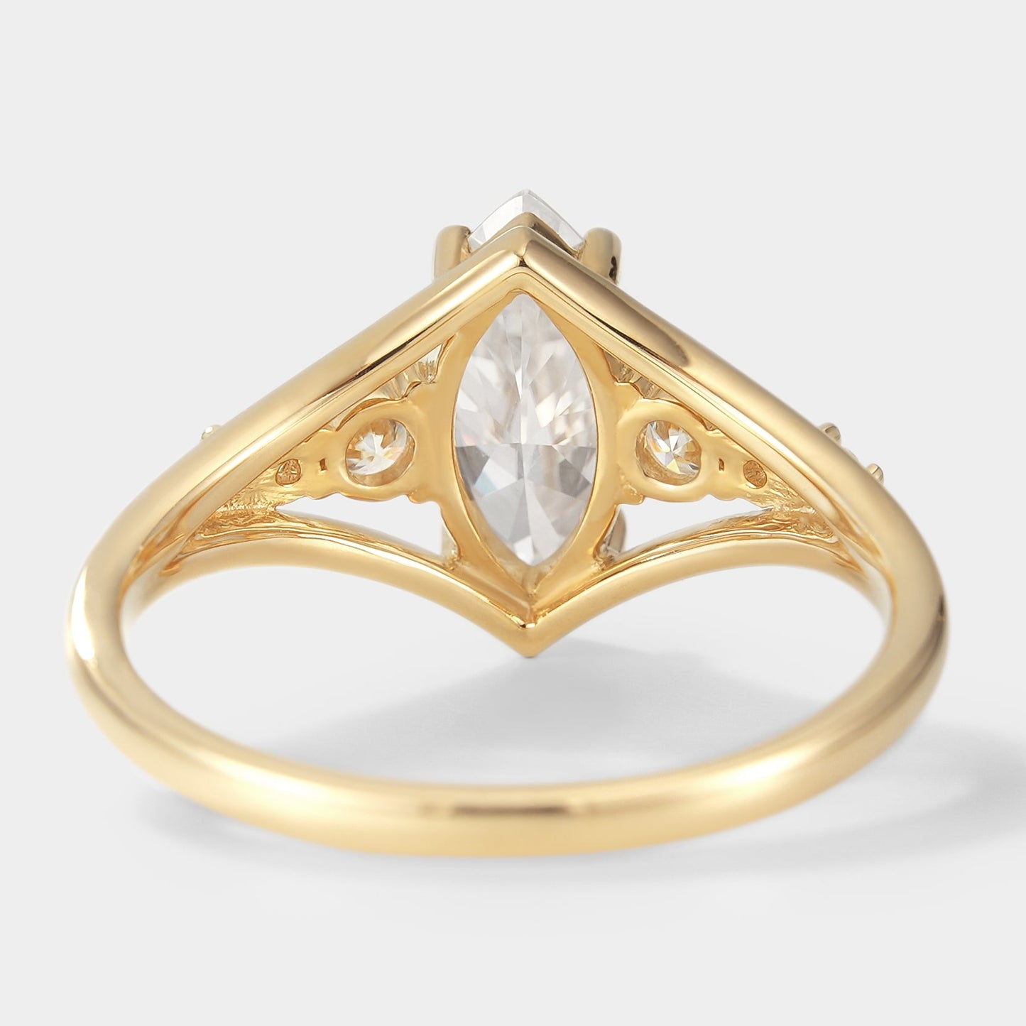 Unique Marquise Cut Moissanite Engagement Ring