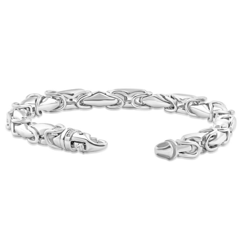 Men's Polished Steel Single Tone Clasp 6.5mm Flexible Link  8.5 " Bracelet