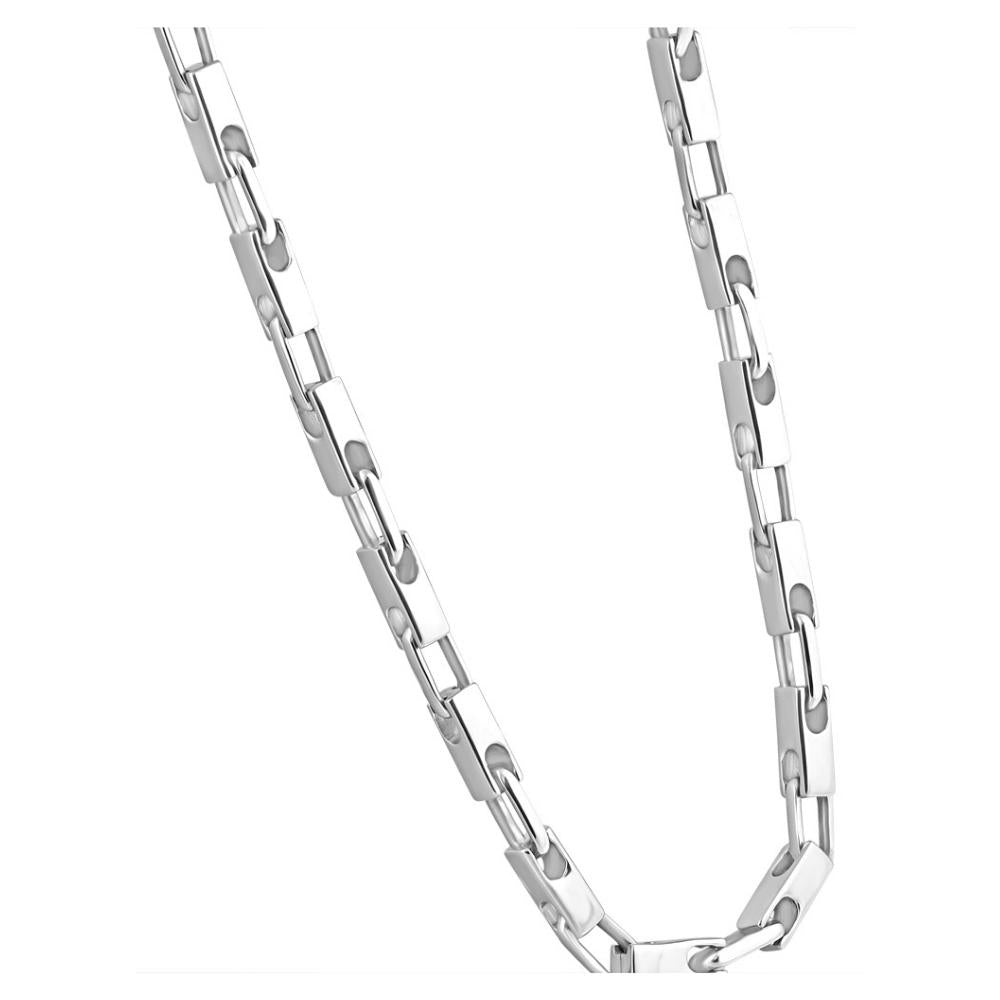 Men's Steel Single Tone 6mm Oval Link Flexible 24 " Necklace