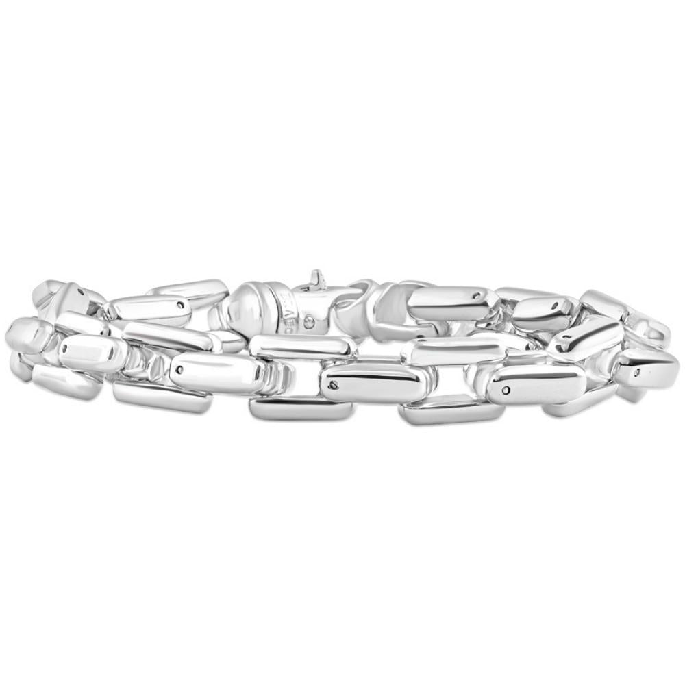 Men's Steel Single Tone Clasp 10mm Long Link  8.5 " Bracelet
