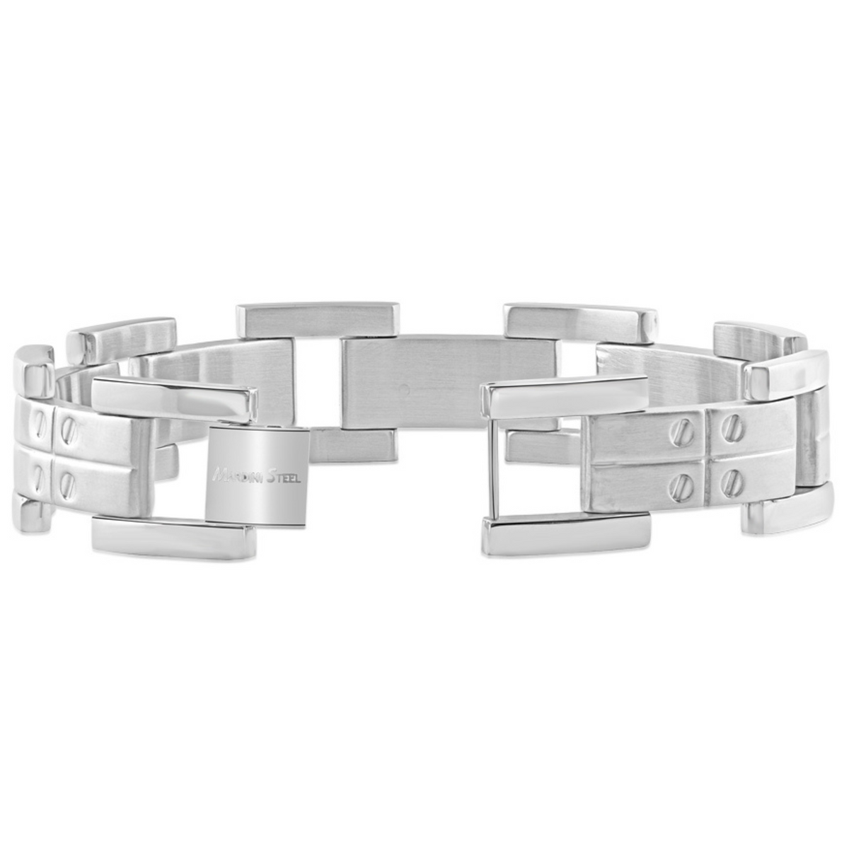 Men's Steel 17.5mm Wide Link Flexible 8.5" Bracelet