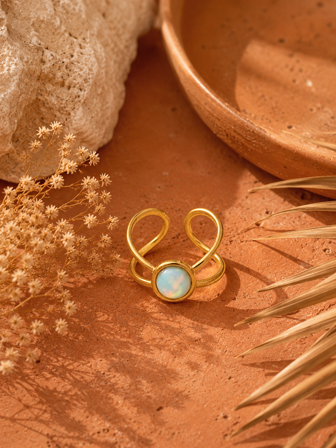Bague SALINES — Acier Inoxydable Plaqué Or 24k