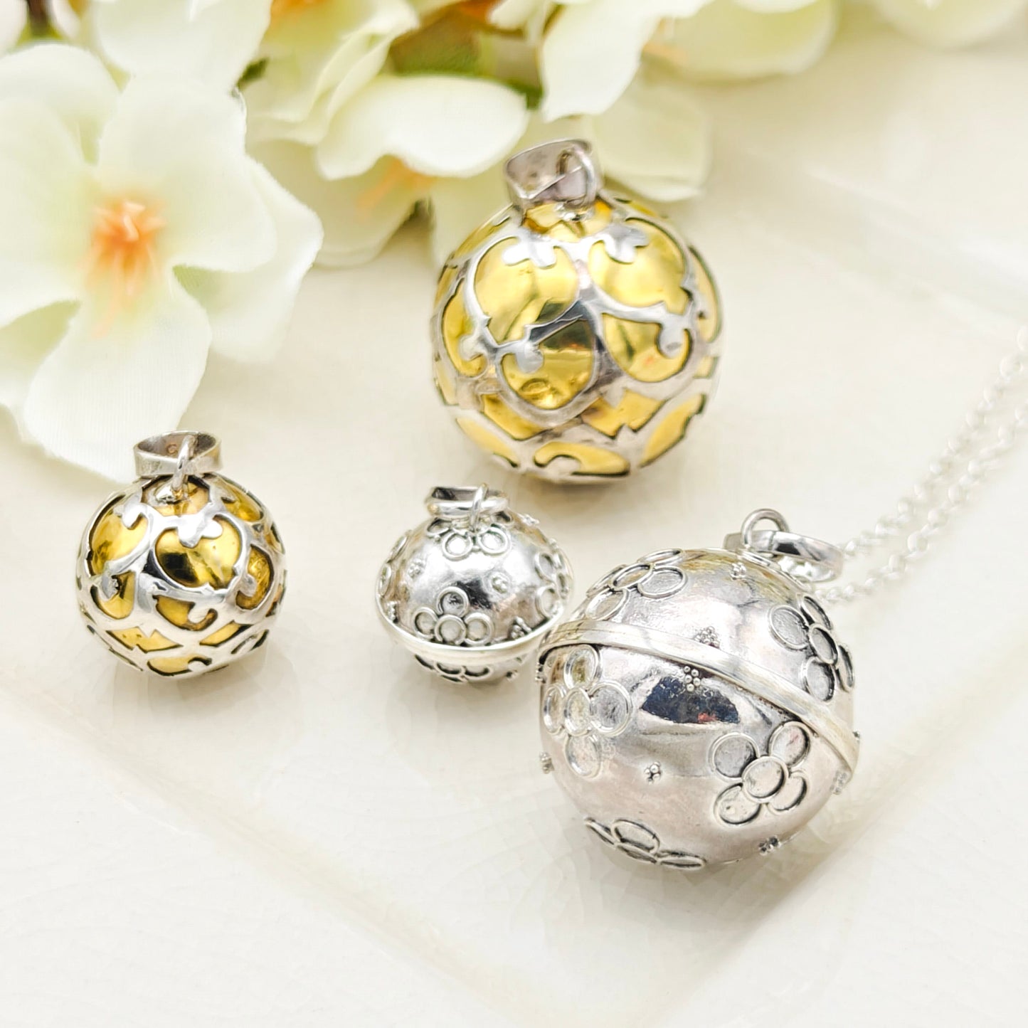 Sterling Silver Harmony Ball Pendant for Pregnancy | Angel Caller Necklace | Spiritual Gift