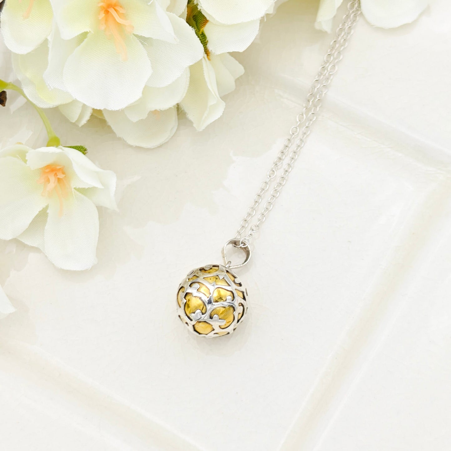 Sterling Silver Harmony Ball Pendant for Pregnancy | Angel Caller Necklace | Spiritual Gift