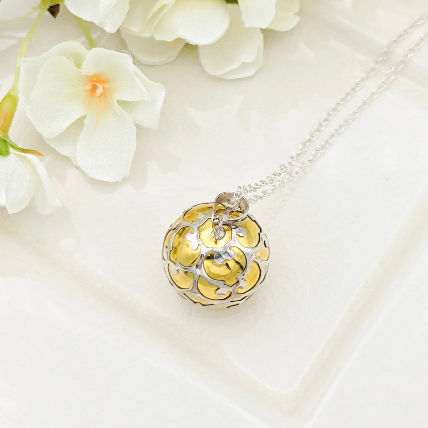 Sterling Silver Harmony Ball Pendant for Pregnancy | Angel Caller Necklace | Spiritual Gift